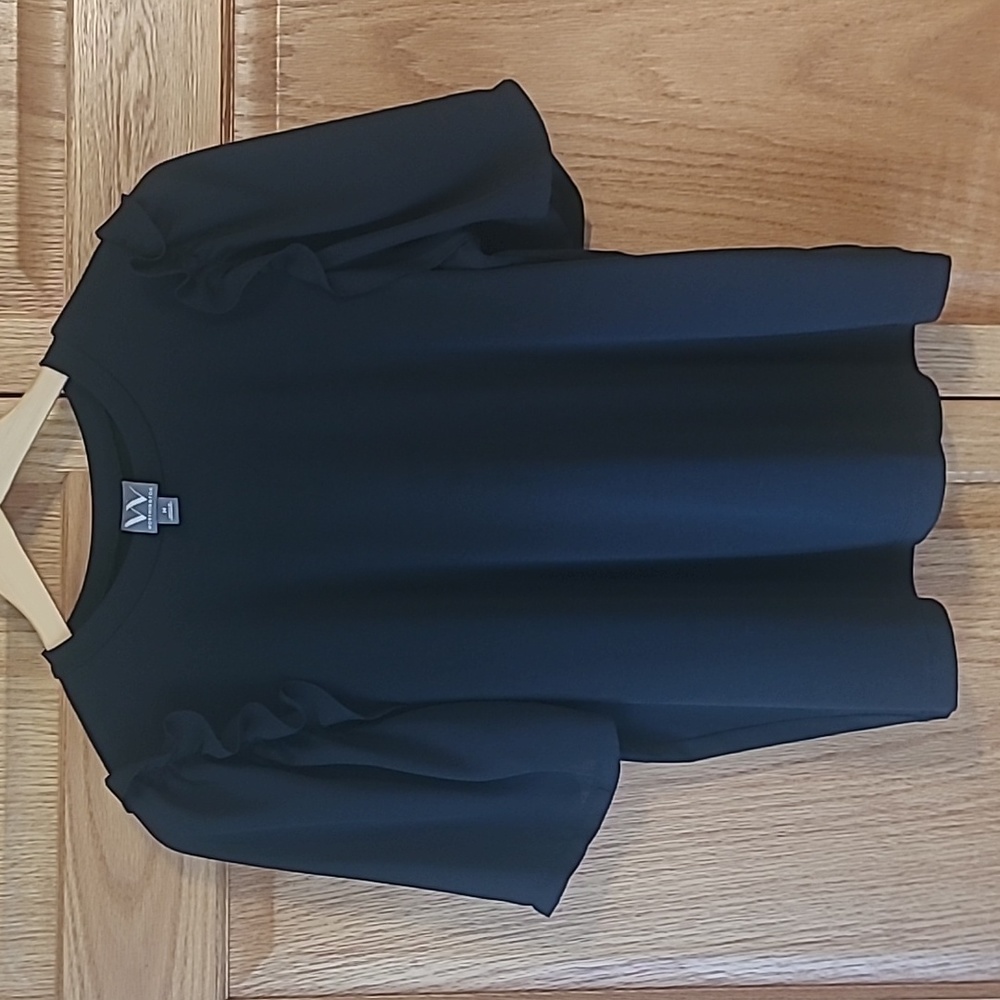 Women's Black stretchy top with sheer ruffle sleves✨️ size M - Picture 1 of 5